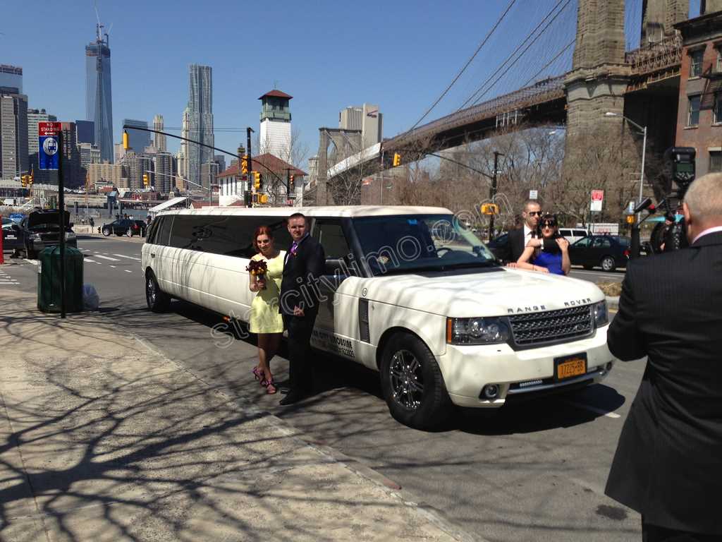 Range Rover Limousine Wedding Freedom Tower and  Brooklyn Bridge