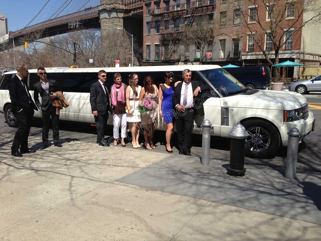 Range Rover Limousine for Wedding Brooklyn Bridge River Cafe